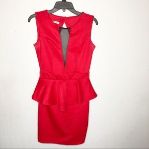 Red Peplum Arden B Dress